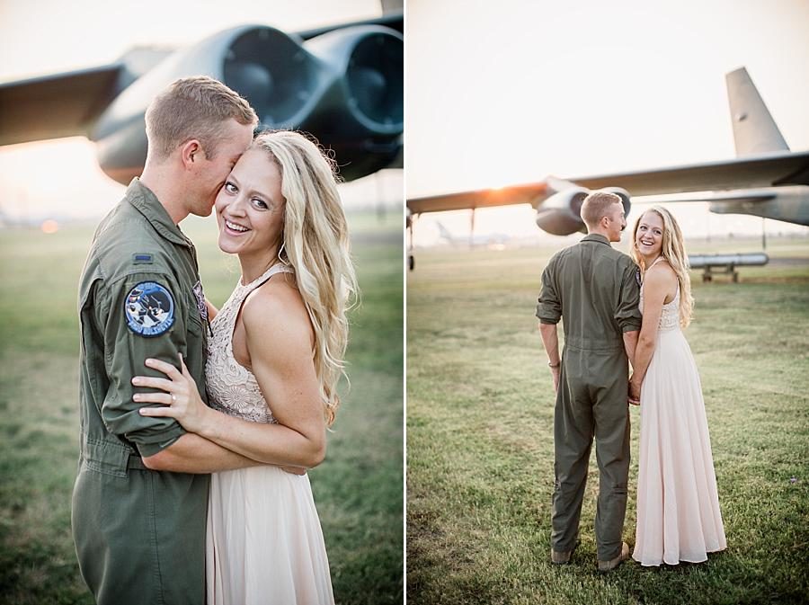 Holding hands at this Air Force Engagement Session by Knoxville Wedding Photographer, Amanda May Photos.