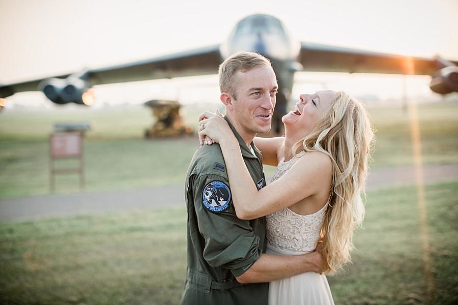 Belly laughs at this Air Force Engagement Session by Knoxville Wedding Photographer, Amanda May Photos.