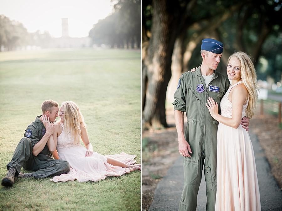 Golden hour at this Air Force Engagement Session by Knoxville Wedding Photographer, Amanda May Photos.