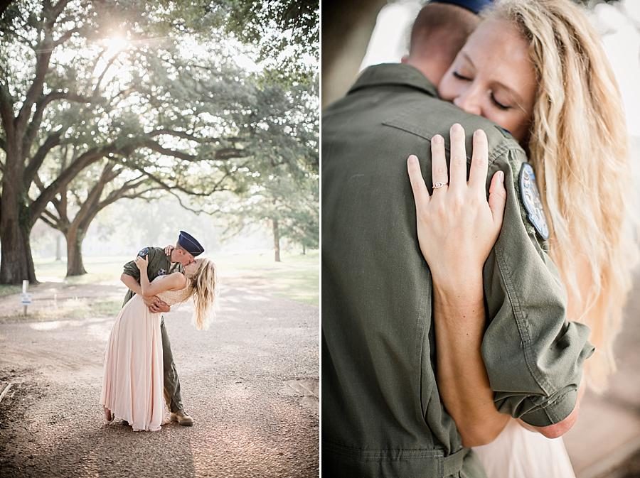 Hugs at this Air Force Engagement Session by Knoxville Wedding Photographer, Amanda May Photos.