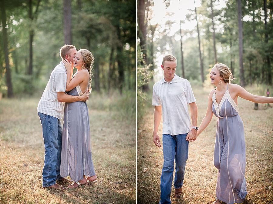 Blue flowy dress at this Air Force Engagement Session by Knoxville Wedding Photographer, Amanda May Photos.