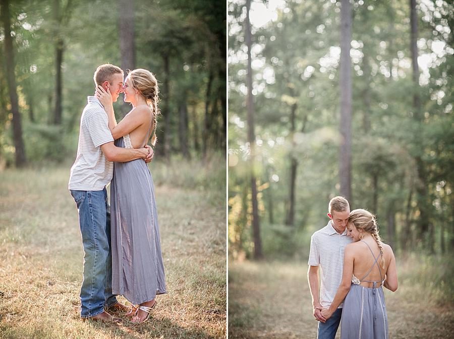 Standing on tiptoes at this Air Force Engagement Session by Knoxville Wedding Photographer, Amanda May Photos.