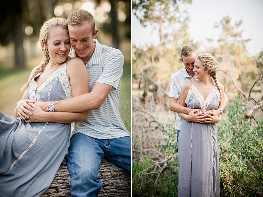 Hug from behind at this Air Force Engagement Session by Knoxville Wedding Photographer, Amanda May Photos.