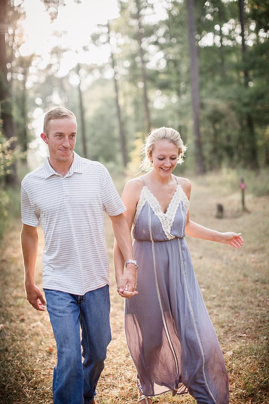 Walking together at this Air Force Engagement Session by Knoxville Wedding Photographer, Amanda May Photos.