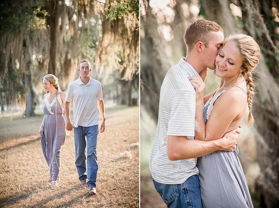 Under the spanish moss at this Air Force Engagement Session by Knoxville Wedding Photographer, Amanda May Photos.