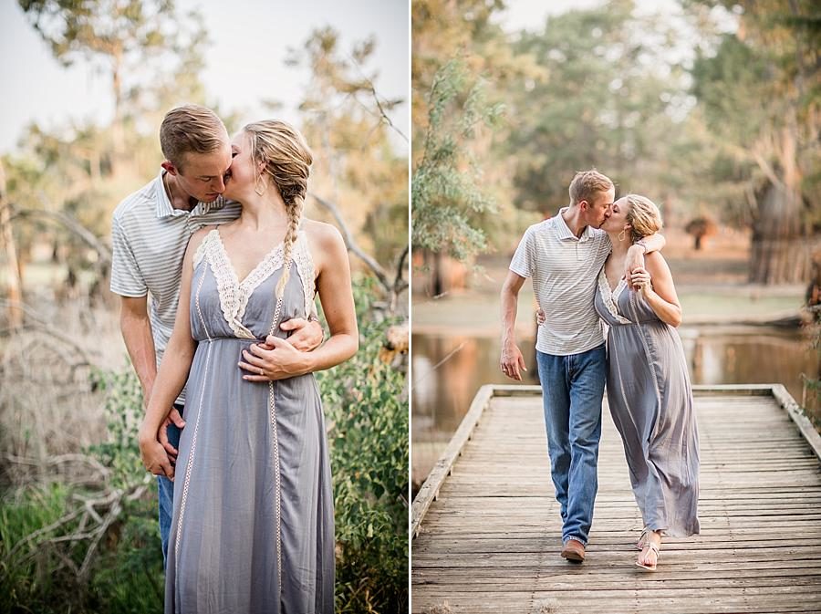 By the bayou at this Air Force Engagement Session by Knoxville Wedding Photographer, Amanda May Photos.