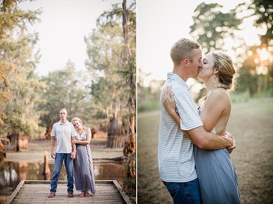 On the dock at this Air Force Engagement Session by Knoxville Wedding Photographer, Amanda May Photos.