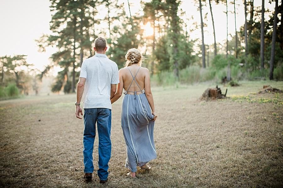 Walking away at this Air Force Engagement Session by Knoxville Wedding Photographer, Amanda May Photos.