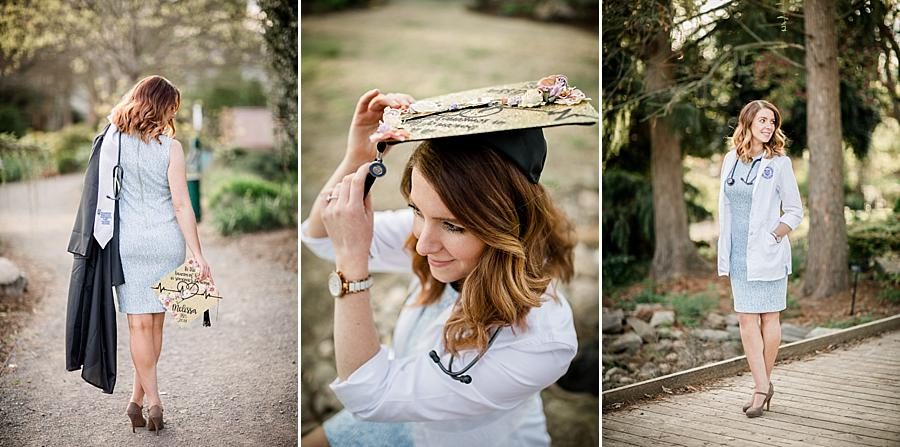 Graduation hat at this Volunteer Landing & UT Gardens Senior Session by Knoxville Wedding Photographer, Amanda May Photos.