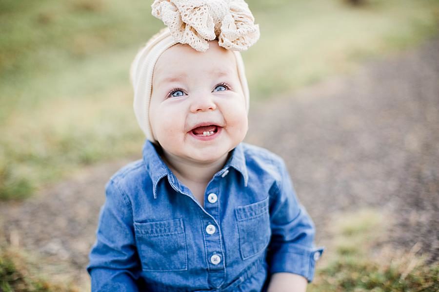 Baby smiles at this Melton Hill Park 1 by Knoxville Wedding Photographer, Amanda May Photos.