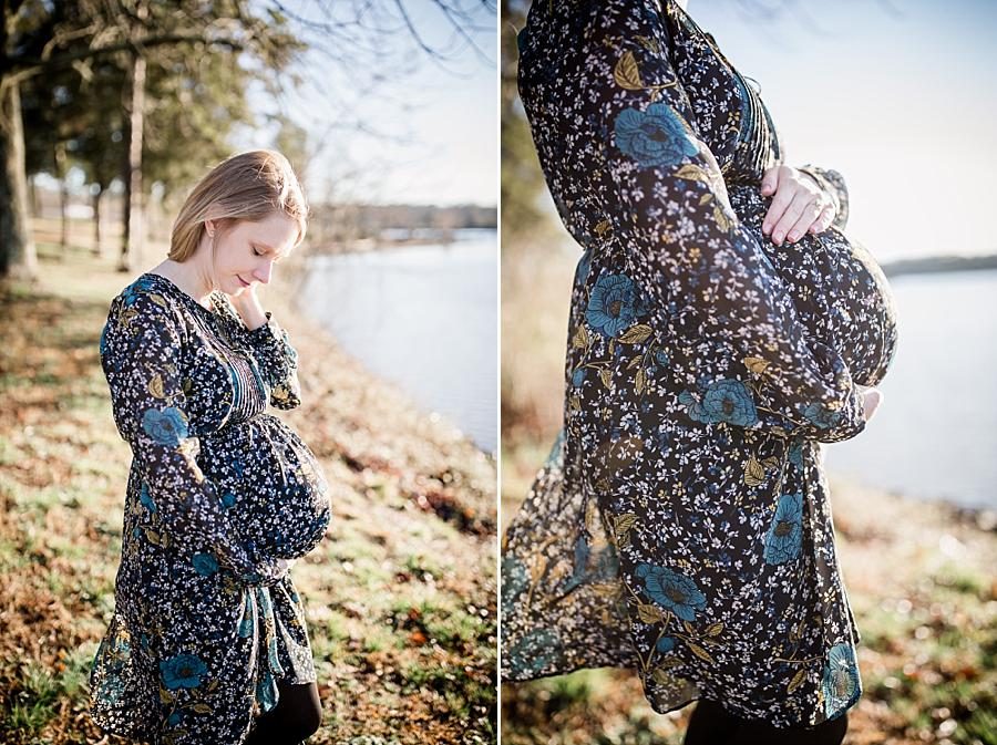 Pregnant belly at this concord park family session by Knoxville Wedding Photographer, Amanda May Photos.