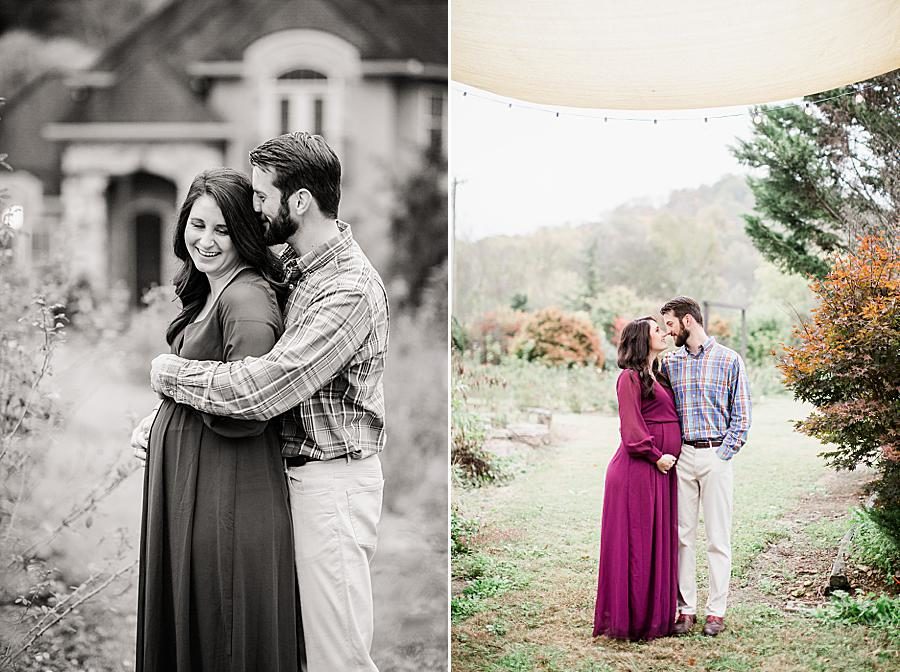 Black and white at this Natchez Trace Glen Maternity by Knoxville Wedding Photographer, Amanda May Photos.