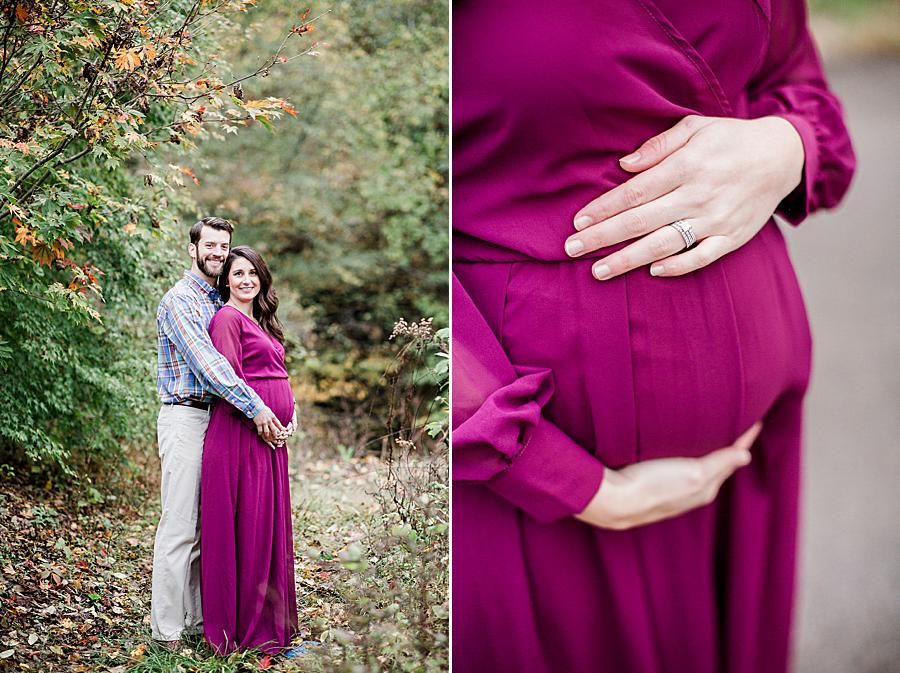 Maternity pose at this Natchez Trace Glen Maternity by Knoxville Wedding Photographer, Amanda May Photos.