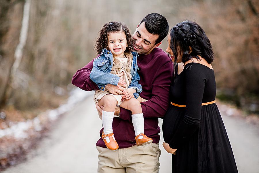 The whole family at this Norris Dam maternity by Knoxville Wedding Photographer, Amanda May Photos.