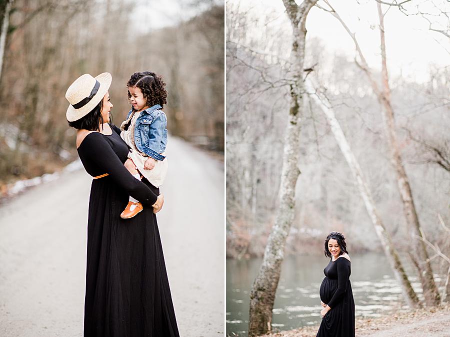 Mommy to be at this Norris Dam maternity by Knoxville Wedding Photographer, Amanda May Photos.