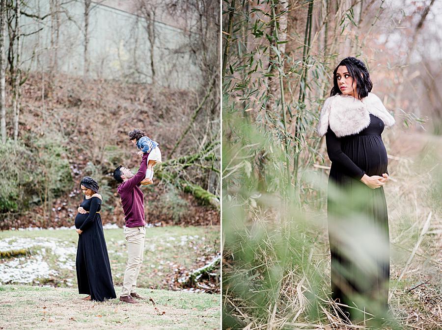 Winter landscape at this Norris Dam maternity by Knoxville Wedding Photographer, Amanda May Photos.