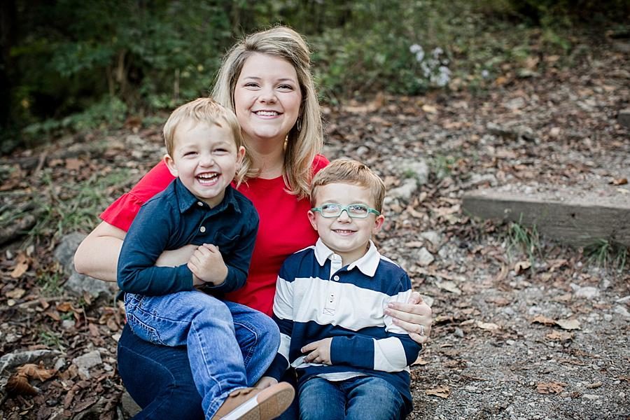 Mom and sons at this Meads Quarry Sunrise Session by Knoxville Wedding Photographer, Amanda May Photos.