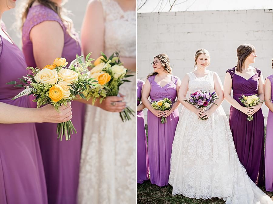 Yellow flowers at this Relix Theater Wedding by Knoxville Wedding Photographer, Amanda May Photos.