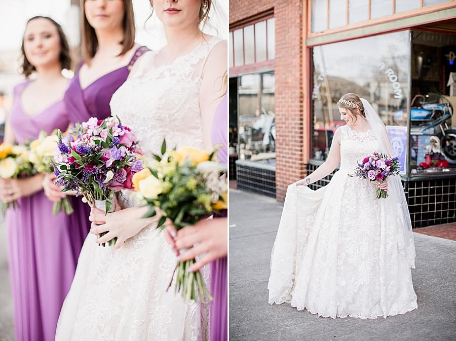 Bouquets at this Relix Theater Wedding by Knoxville Wedding Photographer, Amanda May Photos.