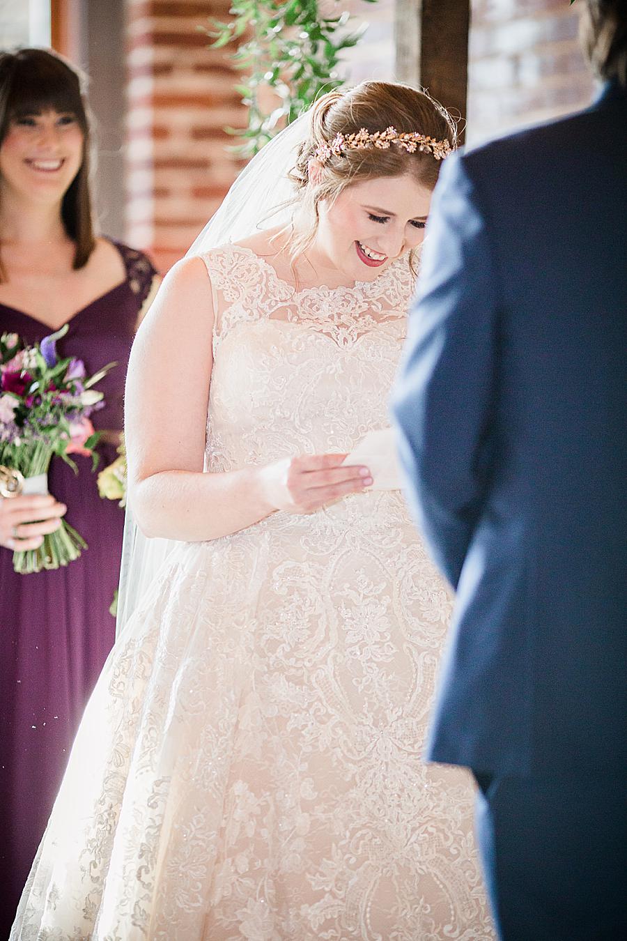 Handwritten vows at this Relix Theater Wedding by Knoxville Wedding Photographer, Amanda May Photos.