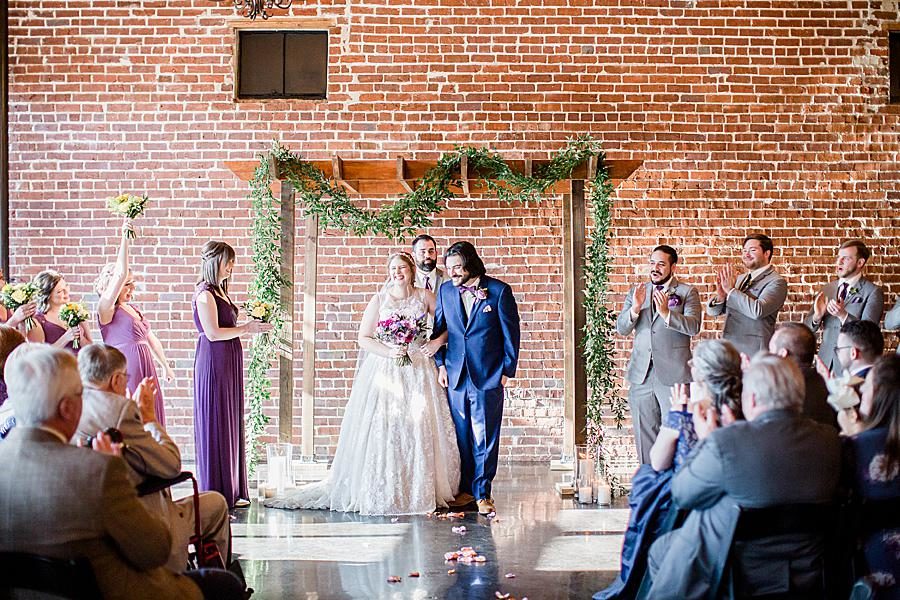Just married at this Relix Theater Wedding by Knoxville Wedding Photographer, Amanda May Photos.