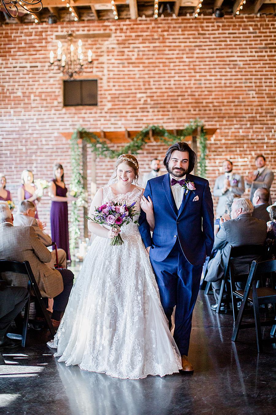 Recessional at this Relix Theater Wedding by Knoxville Wedding Photographer, Amanda May Photos.