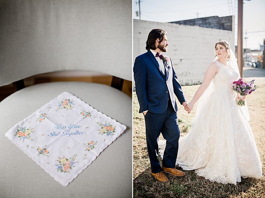 Handkerchief at this Relix Theater Wedding by Knoxville Wedding Photographer, Amanda May Photos.