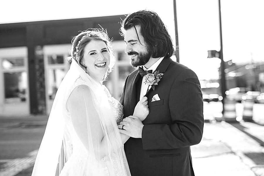 Smiles at this Relix Theater Wedding by Knoxville Wedding Photographer, Amanda May Photos.