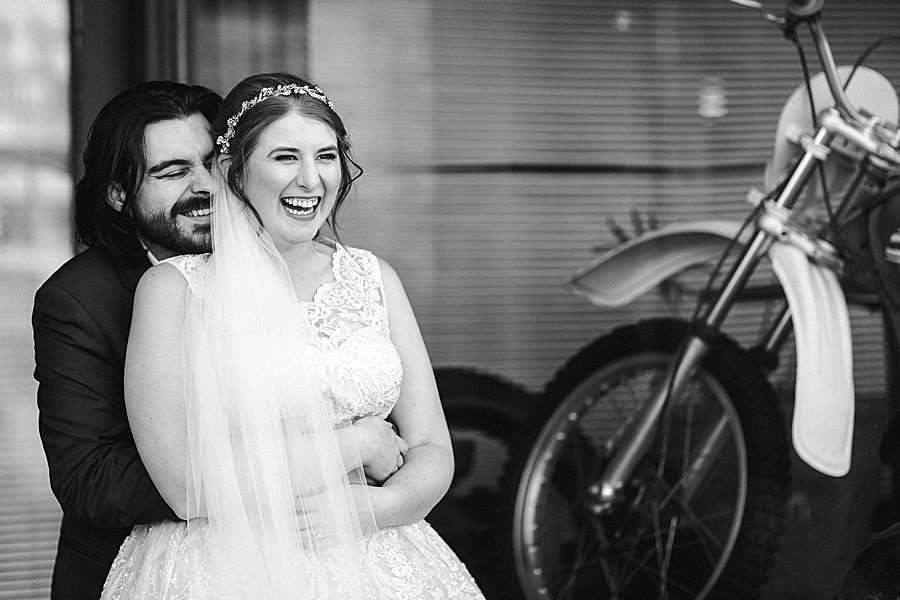 Laughing at this Relix Theater Wedding by Knoxville Wedding Photographer, Amanda May Photos.