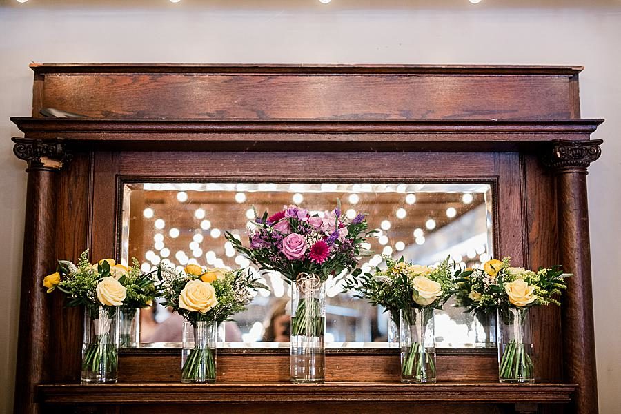 All the bouquets at this Relix Theater Wedding by Knoxville Wedding Photographer, Amanda May Photos.