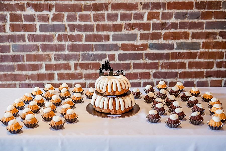 Bundt cakes at this Relix Theater Wedding by Knoxville Wedding Photographer, Amanda May Photos.
