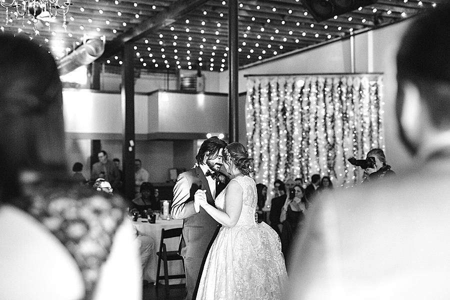 First dance at this Relix Theater Wedding by Knoxville Wedding Photographer, Amanda May Photos.