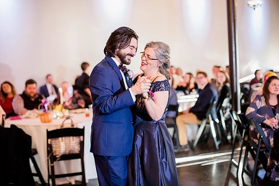 Mother son dance at this Relix Theater Wedding by Knoxville Wedding Photographer, Amanda May Photos.