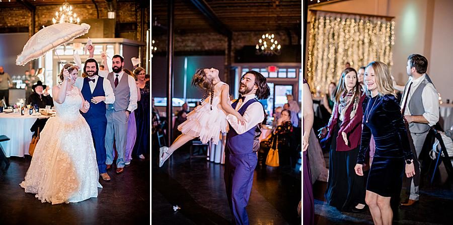 Dancing at this Relix Theater Wedding by Knoxville Wedding Photographer, Amanda May Photos.