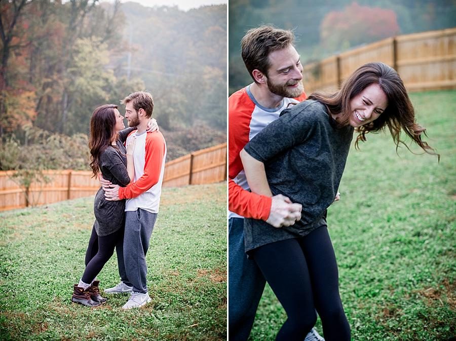 Noses together for these lifestyle photos by Knoxville Wedding Photographer, Amanda May Photos.