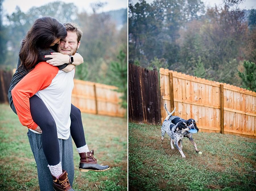 On his back for these lifestyle photos by Knoxville Wedding Photographer, Amanda May Photos.