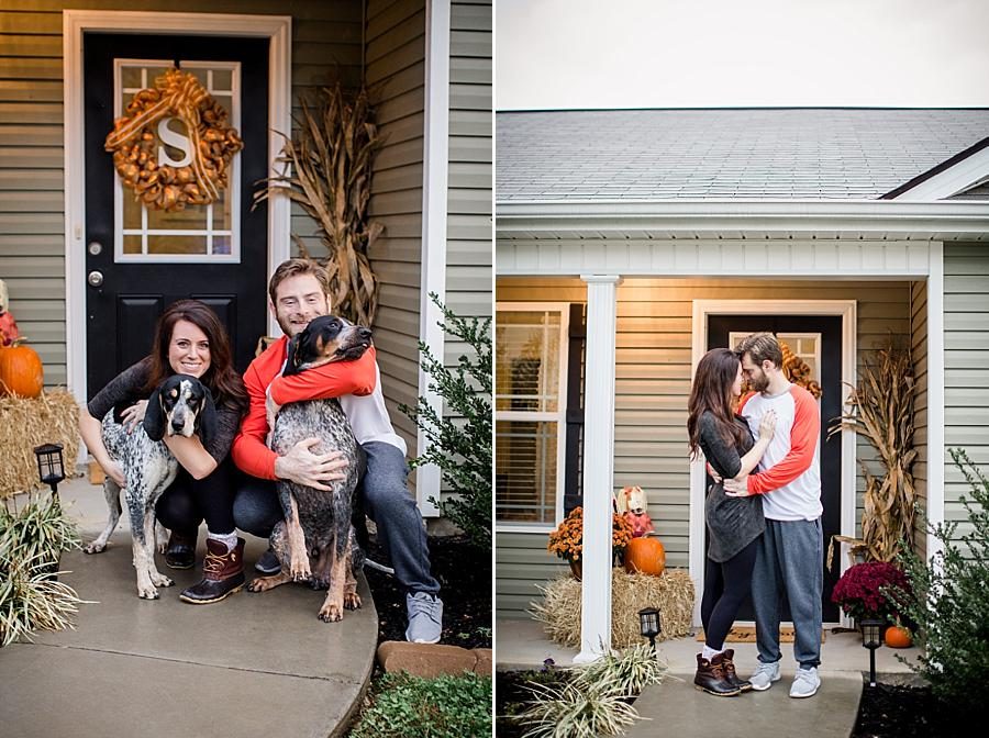 Standing in front of the house for these lifestyle photos by Knoxville Wedding Photographer, Amanda May Photos.