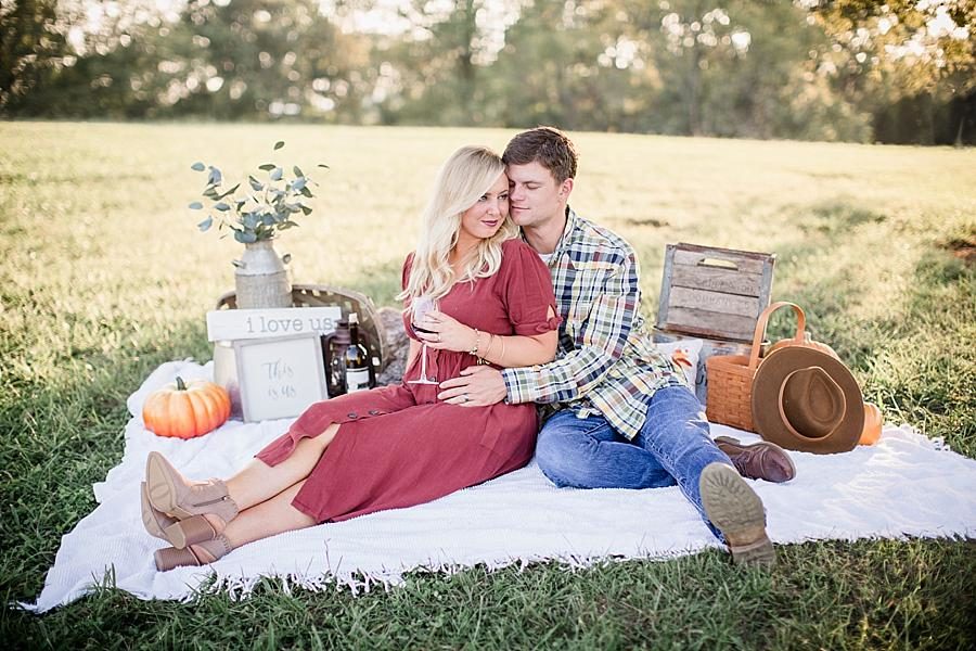 Blanket setup at this Spout Springs Vineyard Family Session by Knoxville Wedding Photographer, Amanda May Photos.