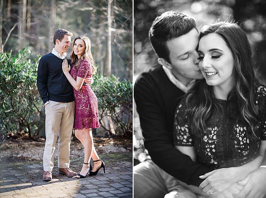 Black and white at this Smoky Mountain Engagement by Knoxville Wedding Photographer, Amanda May Photos.