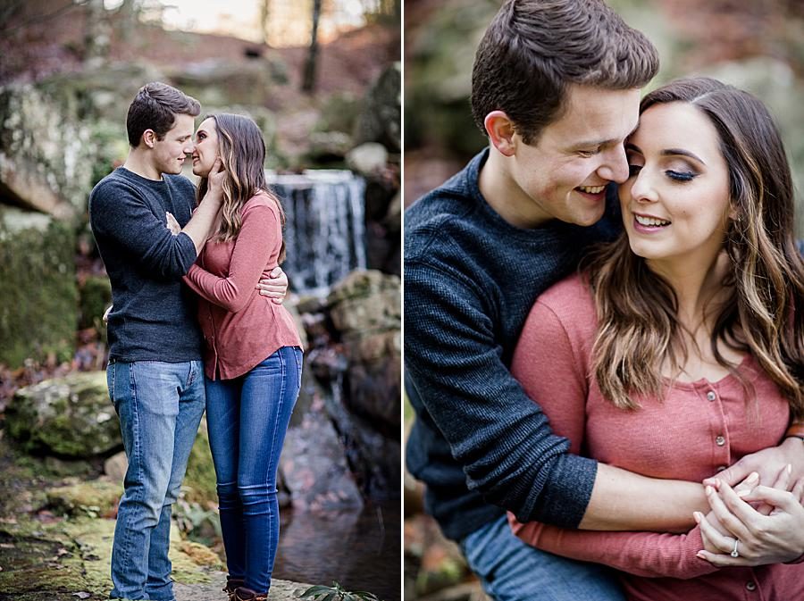 Mountain stream at this Smoky Mountain Engagement by Knoxville Wedding Photographer, Amanda May Photos.