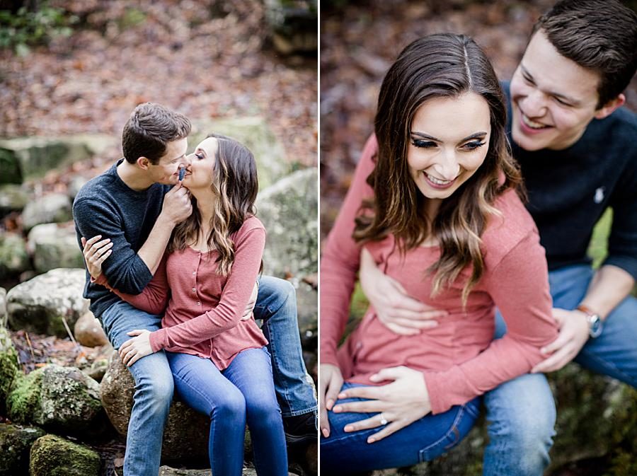 Kisses at this Smoky Mountain Engagement by Knoxville Wedding Photographer, Amanda May Photos.
