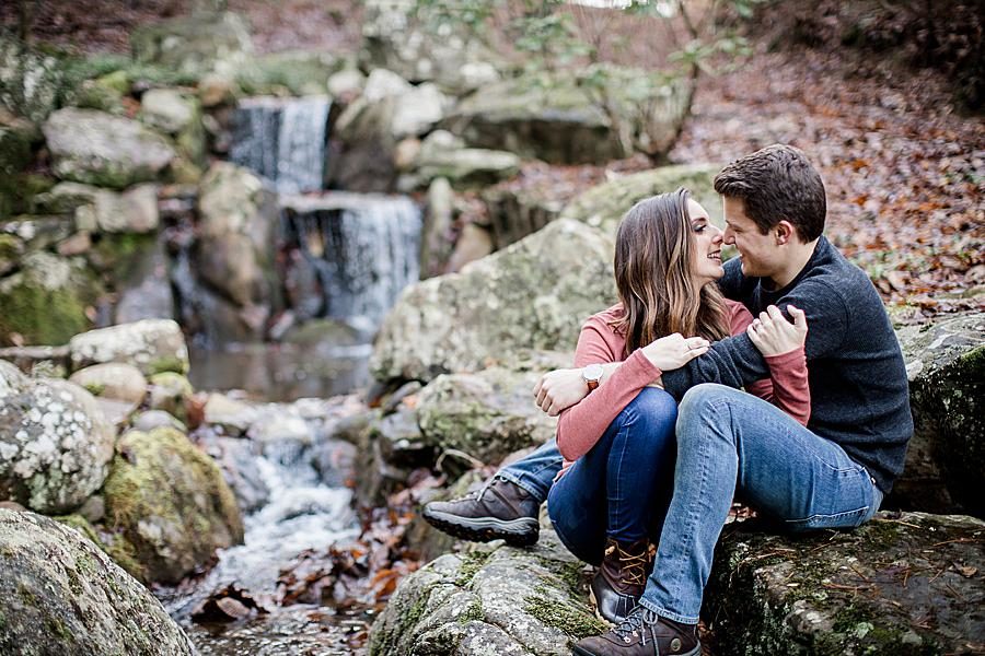 Waterfall at this Smoky Mountain Engagement by Knoxville Wedding Photographer, Amanda May Photos.