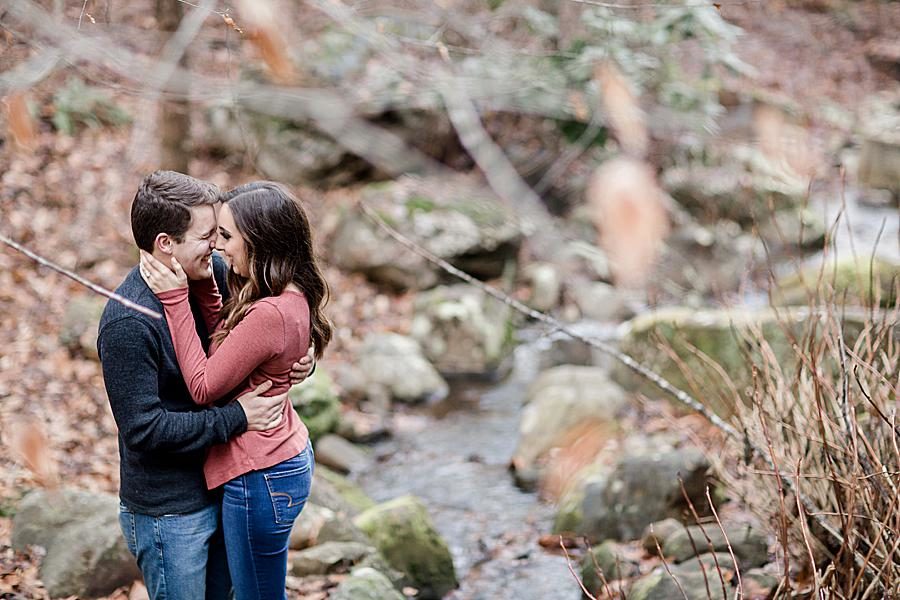 Hand on neck at this Smoky Mountain Engagement by Knoxville Wedding Photographer, Amanda May Photos.