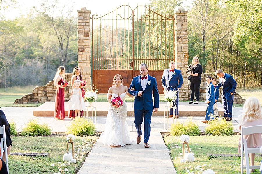 just married at this stone gate farm wedding