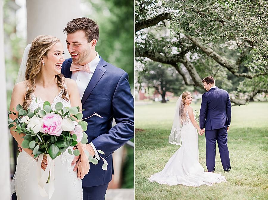 Pink and white bridal bouquet at this The Olmsted Wedding by Knoxville Wedding Photographer, Amanda May Photos.