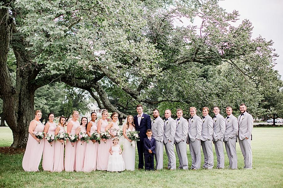 The whole bridal party at this The Olmsted Wedding by Knoxville Wedding Photographer, Amanda May Photos.