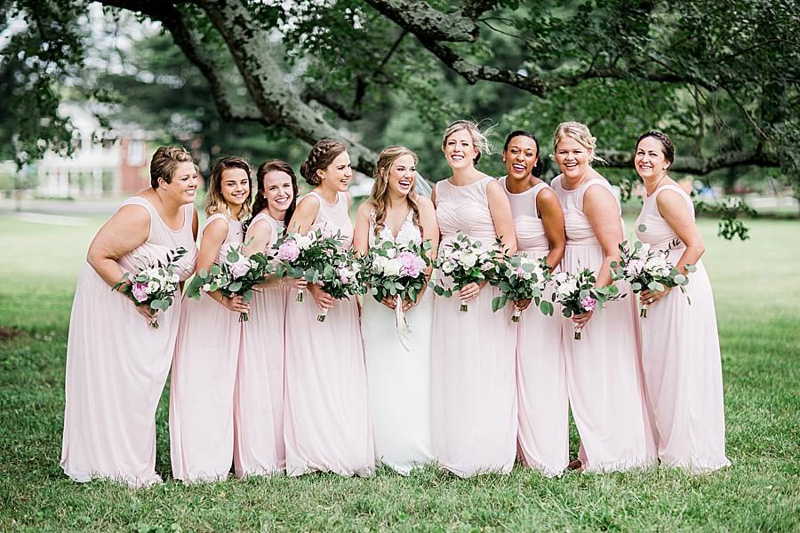 Bride and bridesmaids by Knoxville Wedding Photographer, Amanda May Photos.