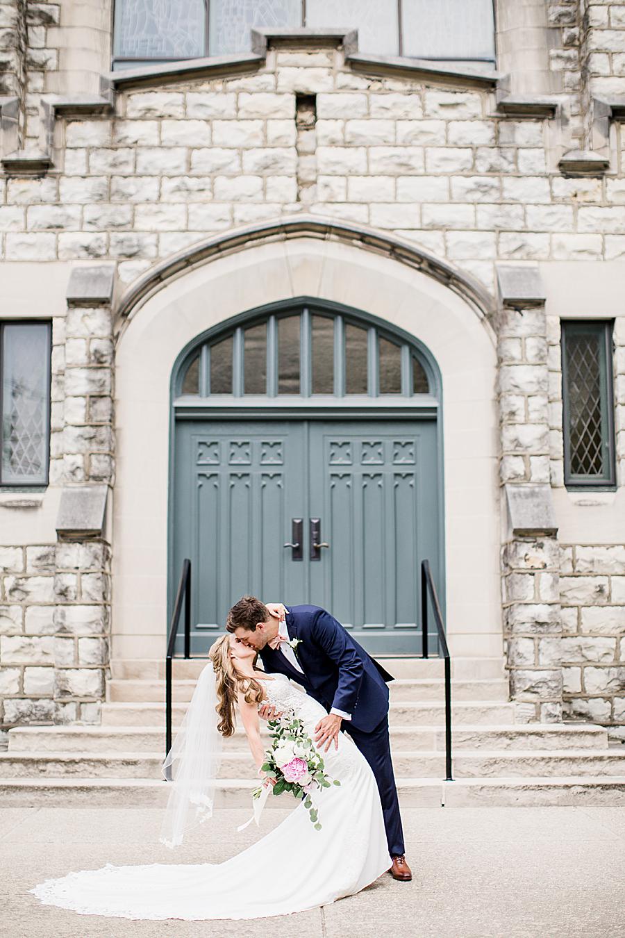 Slate gray church door at this The Olmsted Wedding by Knoxville Wedding Photographer, Amanda May Photos.
