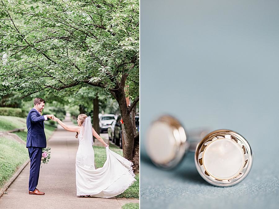 Silver cuff links at this The Olmsted Wedding by Knoxville Wedding Photographer, Amanda May Photos.
