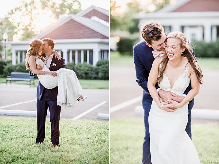 Sunset photos at this The Olmsted Wedding by Knoxville Wedding Photographer, Amanda May Photos.